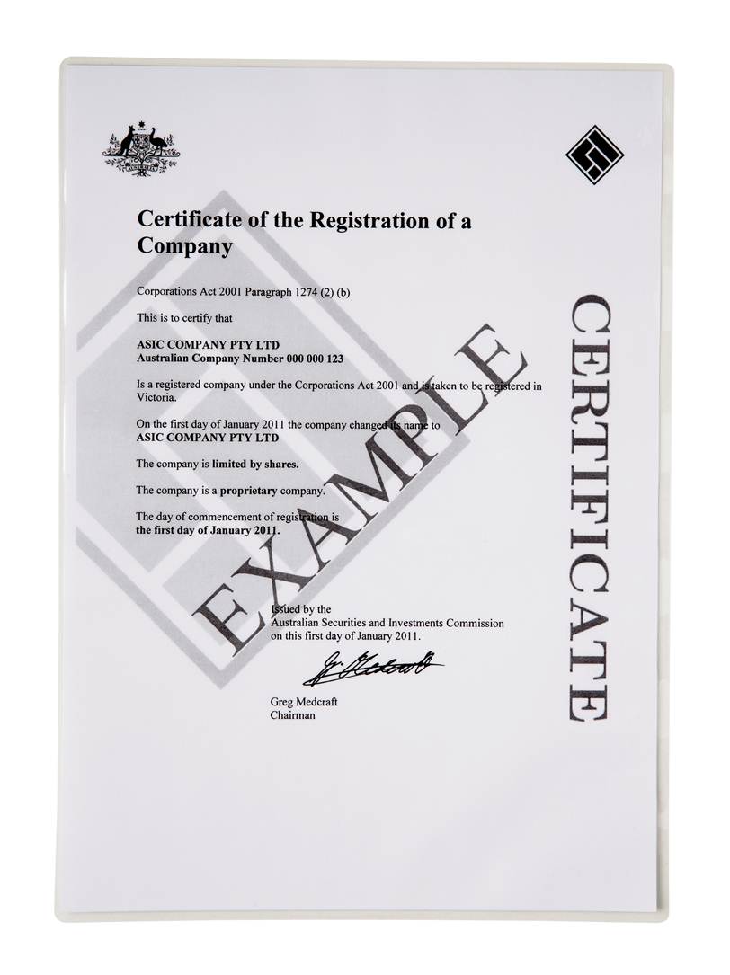 Standard Proprietary Company Registration Company Incorporations