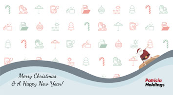 Santa riding a ski slope - Merry Christmas