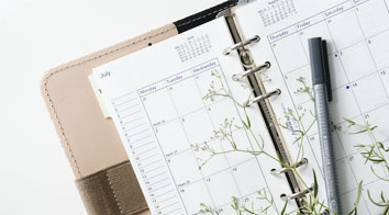 Diary open on July