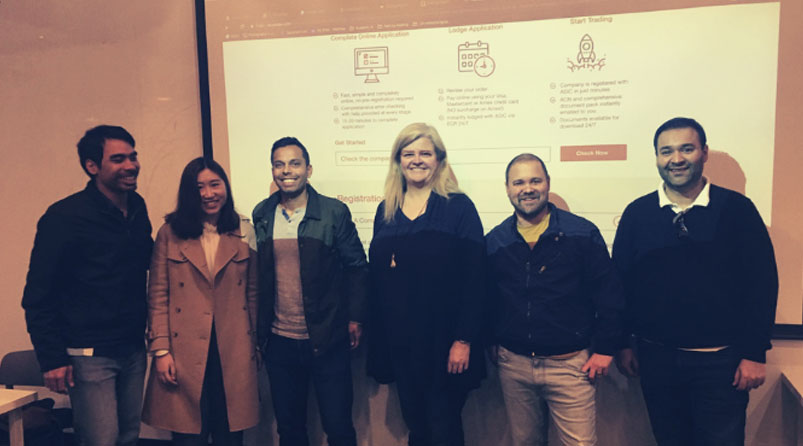 Katie McGovern & Shantnu Kumar with Academy Xi students