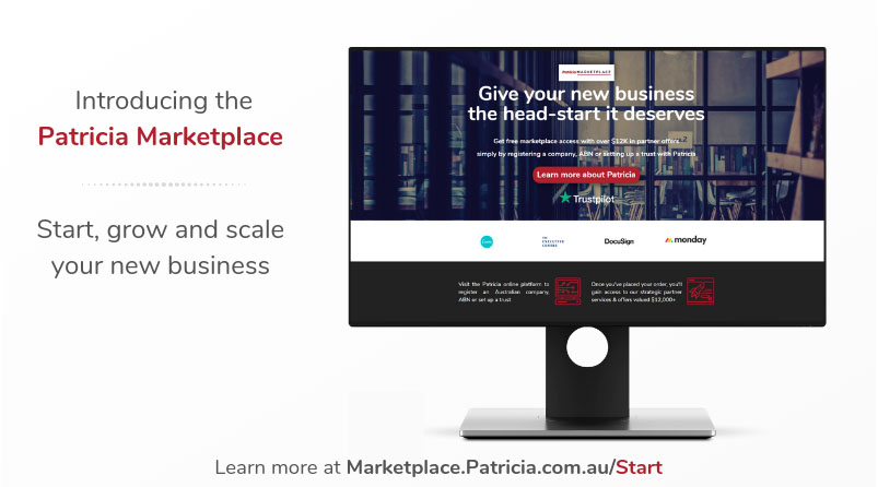 Computer monitor displaying Patricia Holdings B2B Marketplace